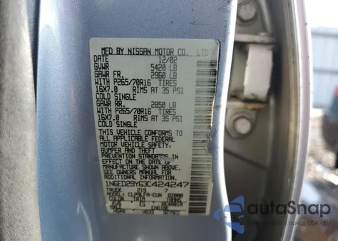 2003 Nissan Frontier Crew Cab Xe из США, поврежденный, VIN 1N6ED29Y63C424247